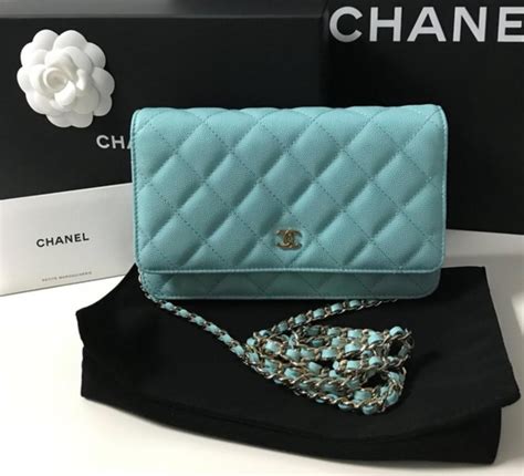 chanel wallet on chain tiffany blue|Chanel wallet on chain.